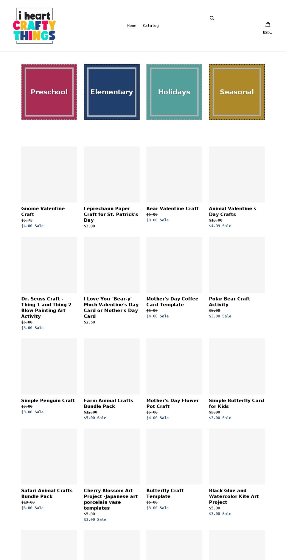 i-heart-crafty-things.myshopify.com shopify website screenshot