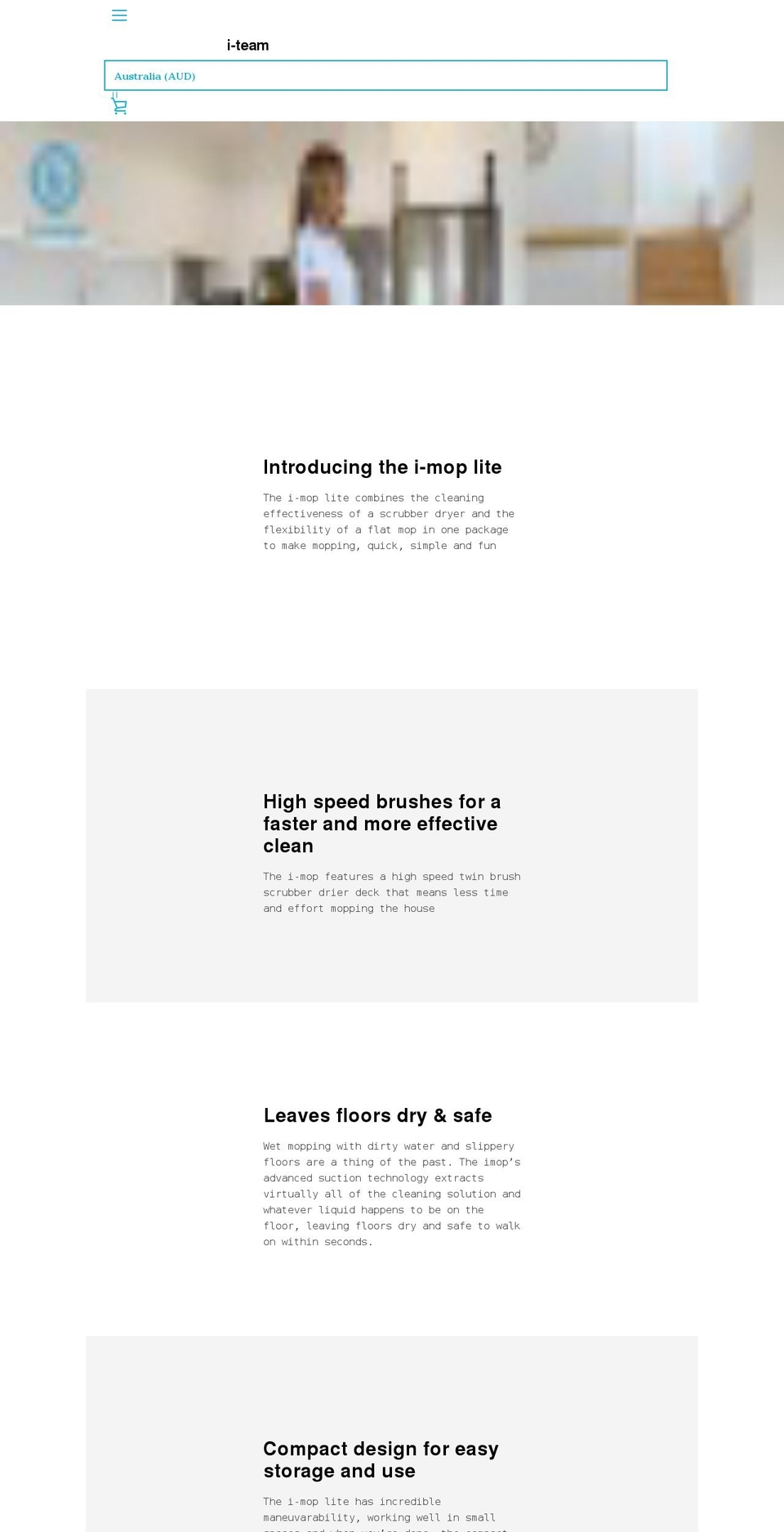 i-mop.com.au shopify website screenshot
