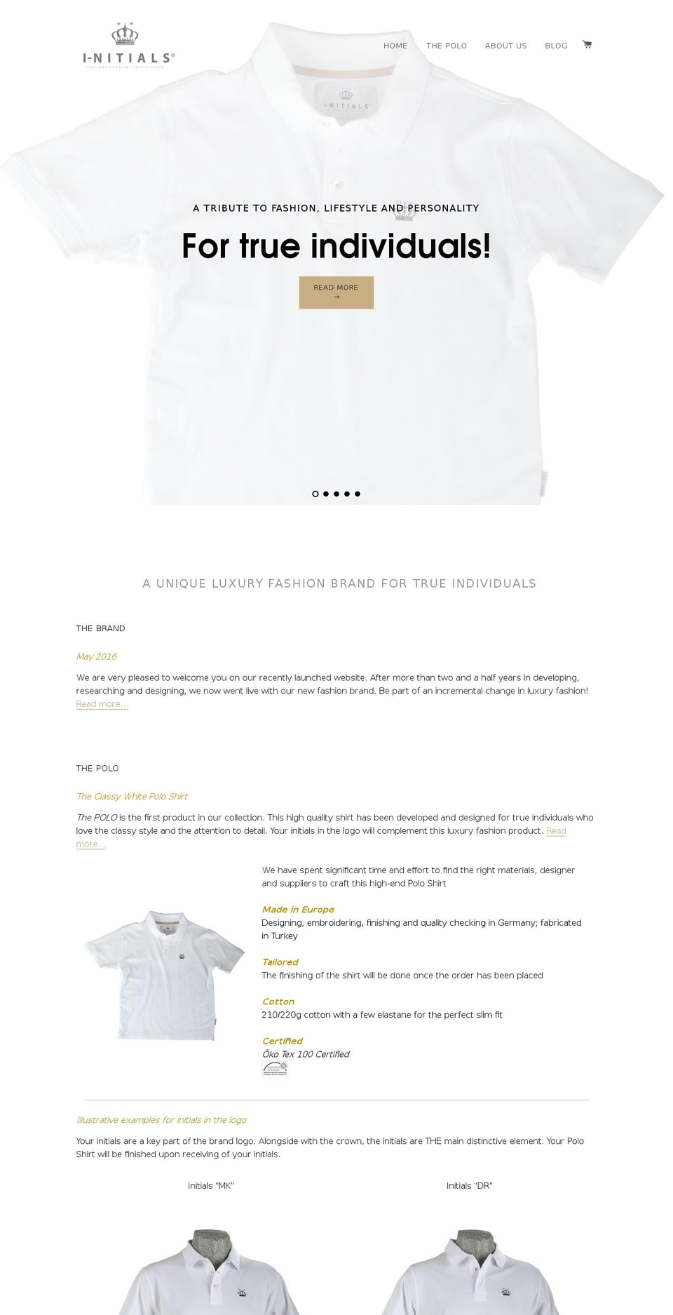 i-nitials.com shopify website screenshot