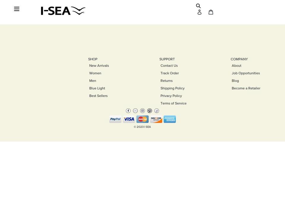i-sea.com shopify website screenshot