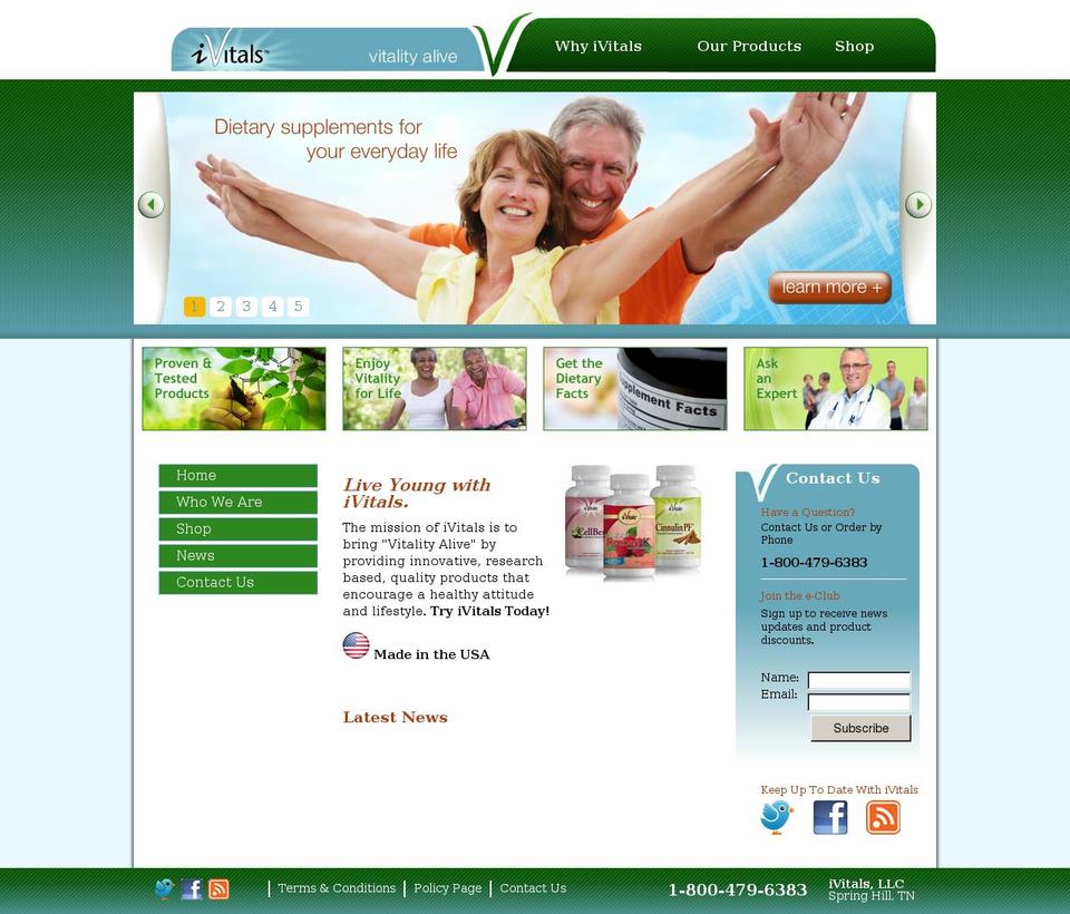 i-vitals.com shopify website screenshot