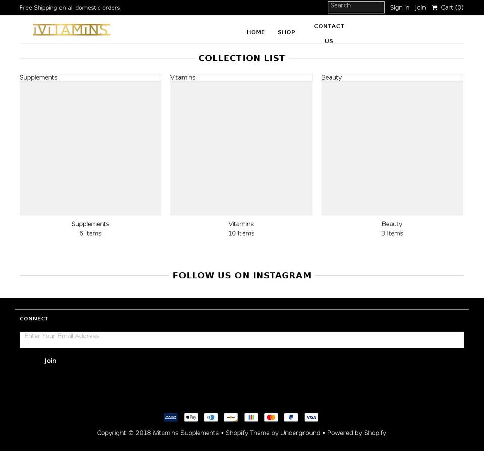i-vitamins.com — Shopify storefront screenshot