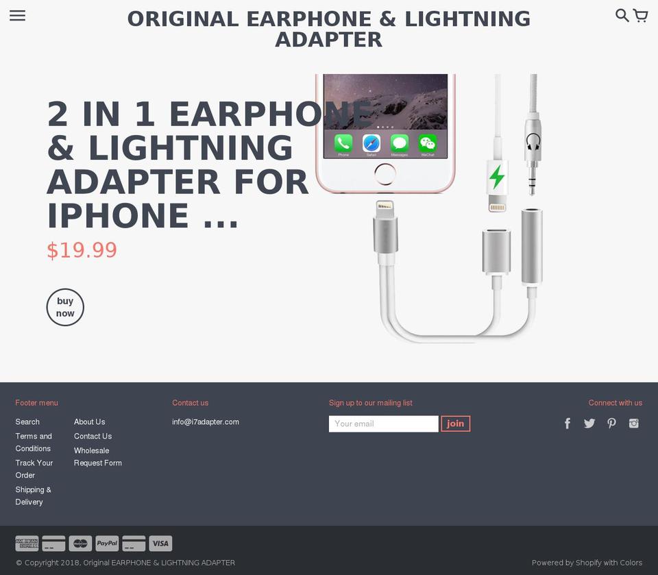 color Shopify theme site example i7adapter.com