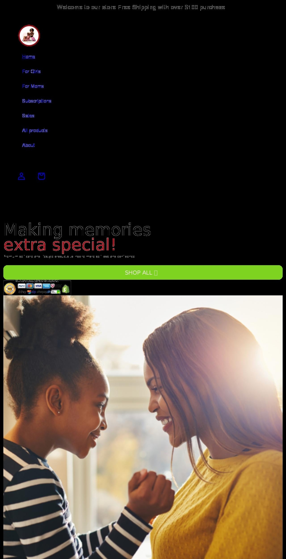 iadornme.com shopify website screenshot