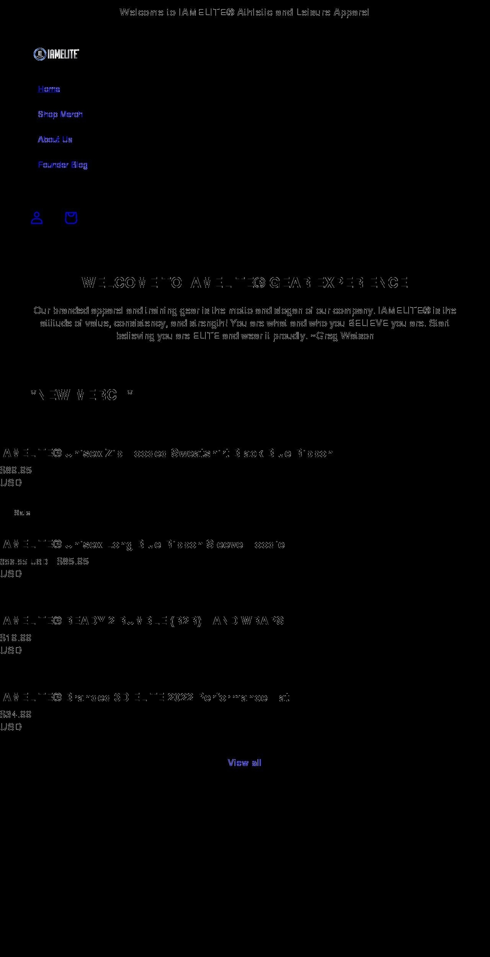 iaegear.com shopify website screenshot