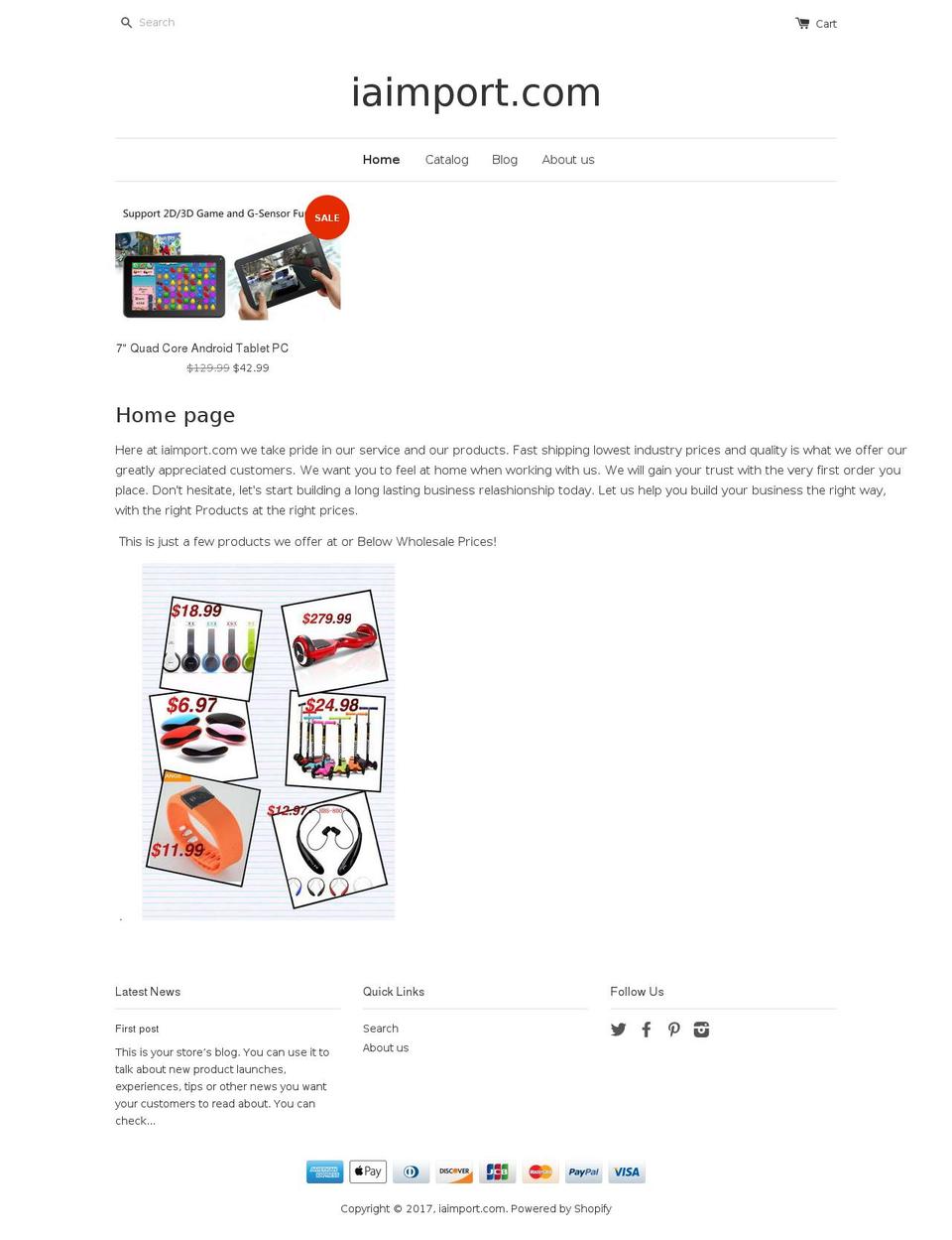iaimport.com shopify website screenshot