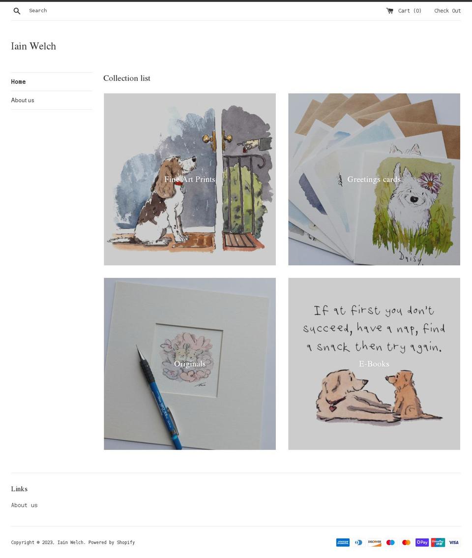 iain-welch-art-and-design.myshopify.com shopify website screenshot