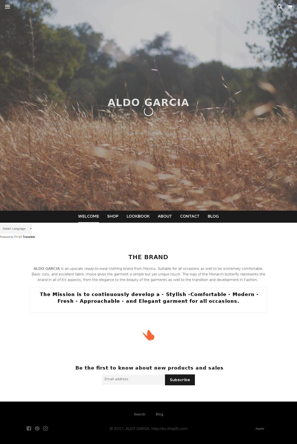 ialdogarcia.com shopify website screenshot