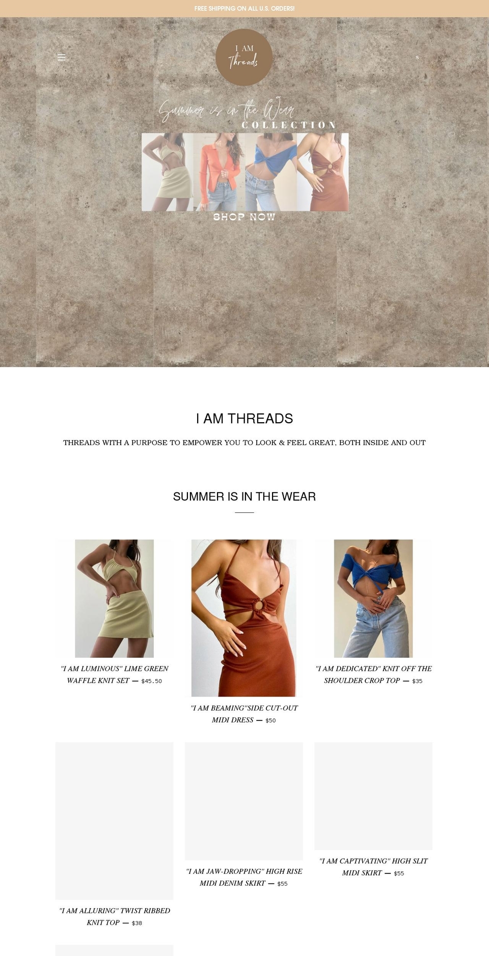 iam-threads.com shopify website screenshot