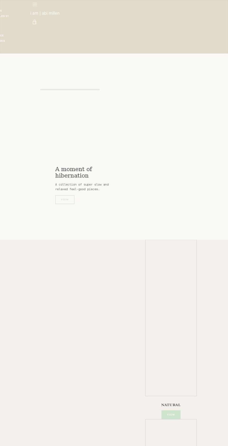 iamabimillen.com shopify website screenshot