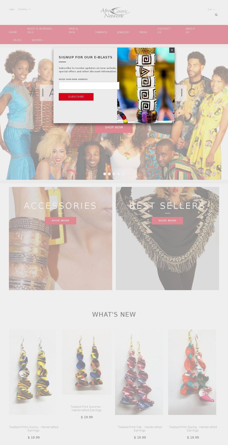 iamafrocentric.com shopify website screenshot