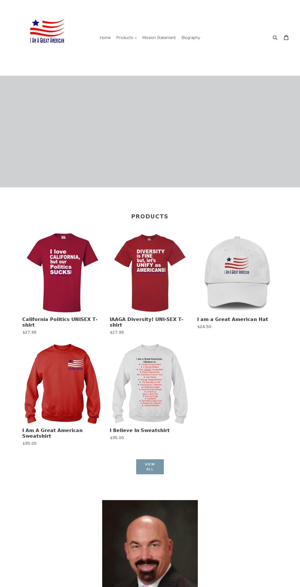 iamagreatamerican.com — Shopify storefront screenshot