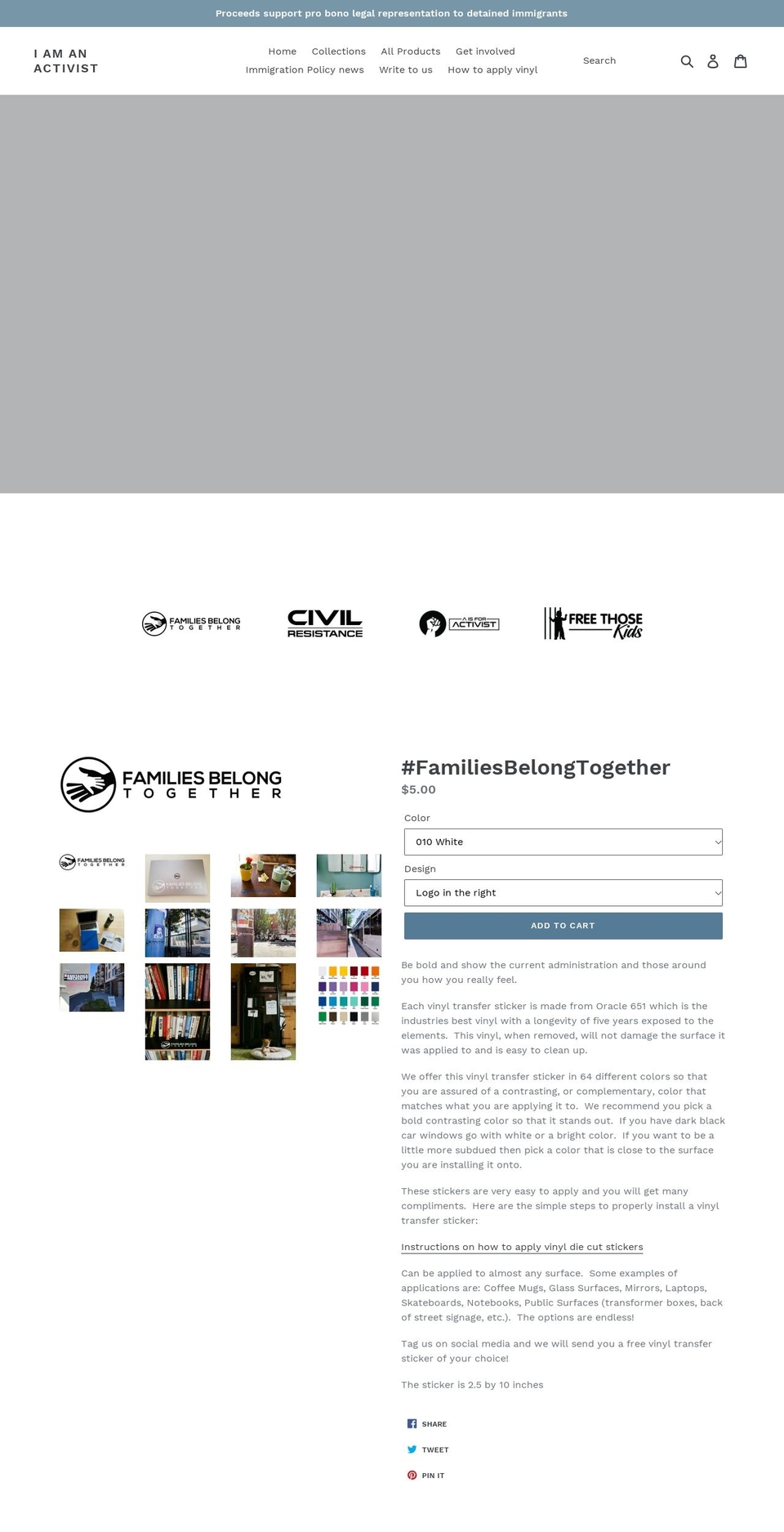 iamanactivist.com — Shopify storefront screenshot
