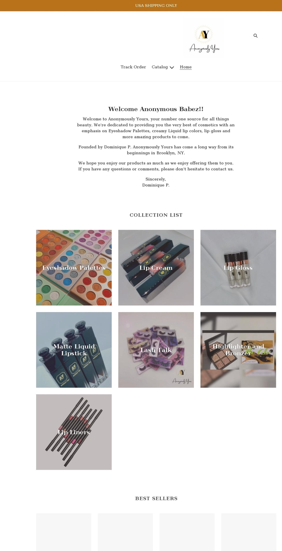 iamanonymouslyyours.com shopify website screenshot