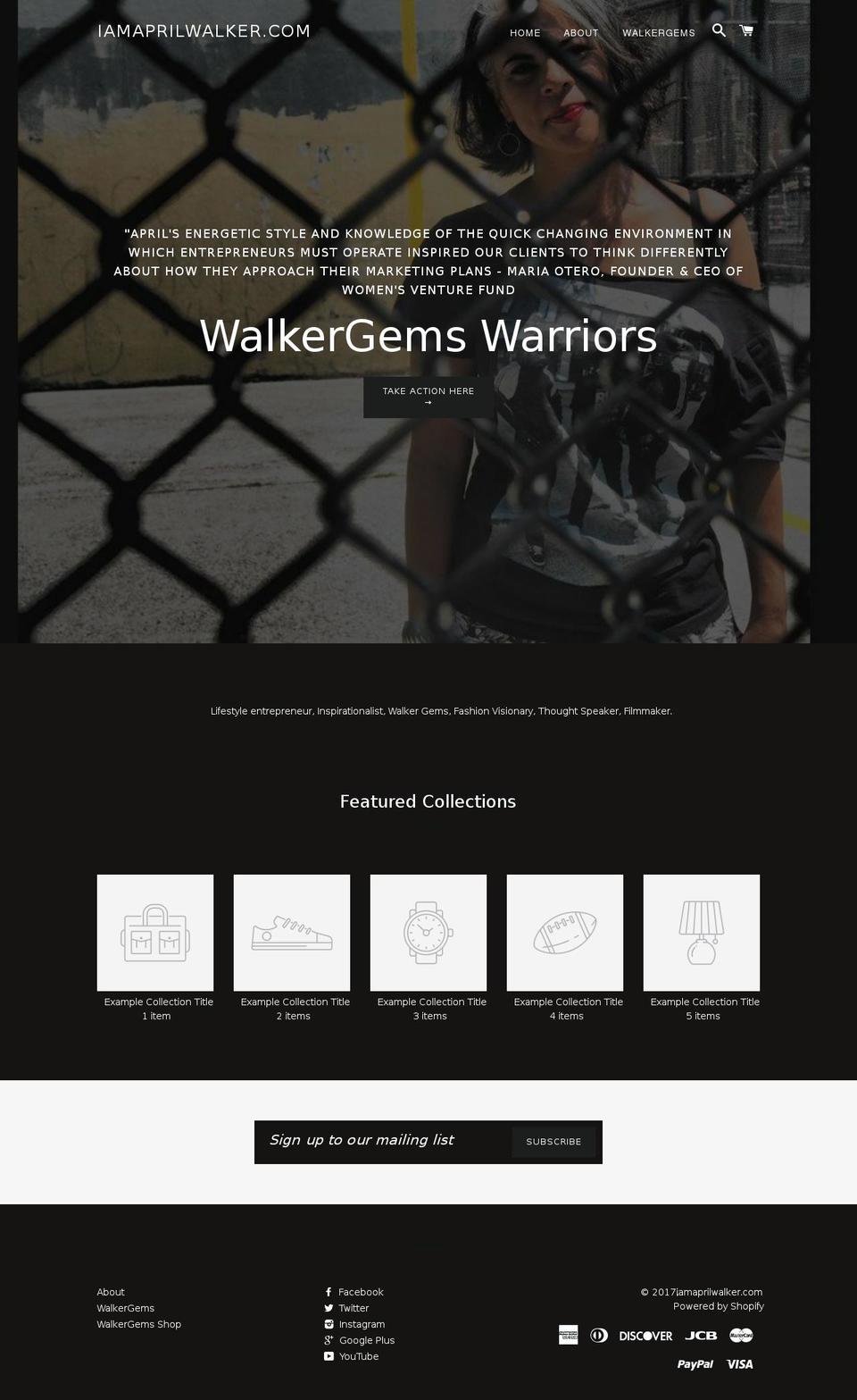 iamaprilwalker.com shopify website screenshot