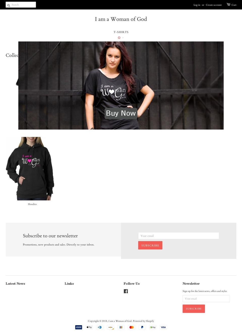 iamawomanofgod.net shopify website screenshot