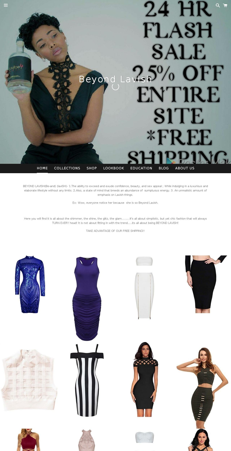 iambeyondlavish.com — Shopify storefront screenshot