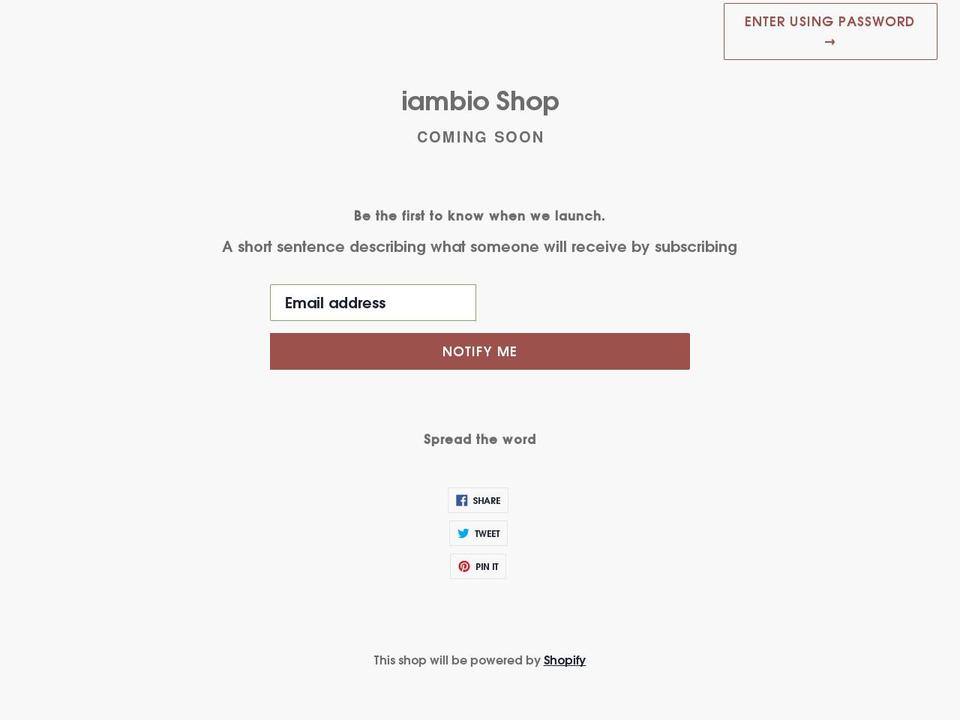 iambio.myshopify.com shopify website screenshot