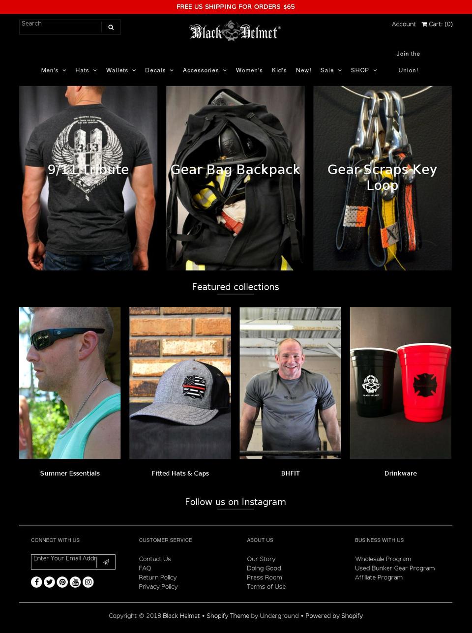 iamblackhelmet.com — Shopify storefront screenshot