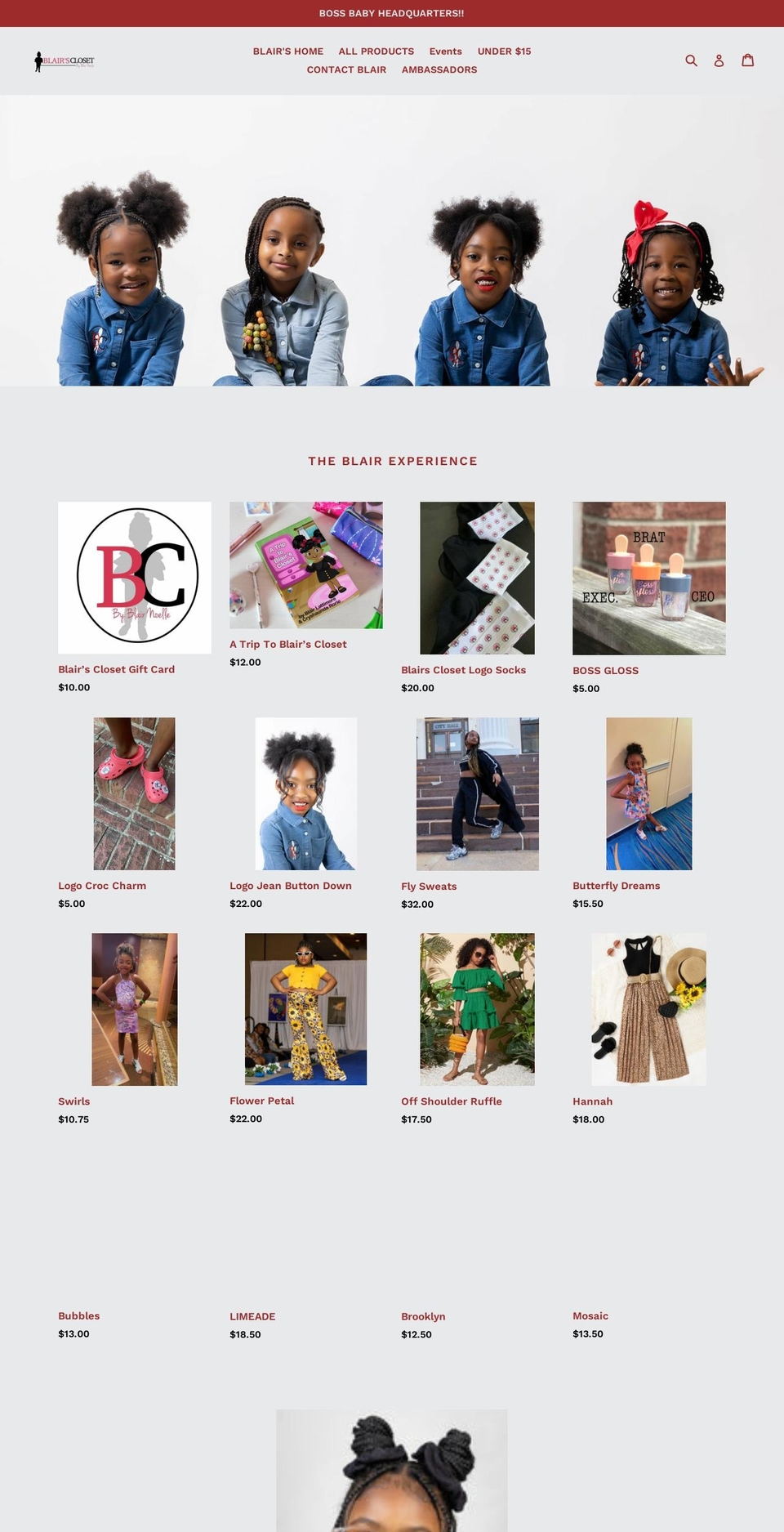 iamblairscloset.com shopify website screenshot