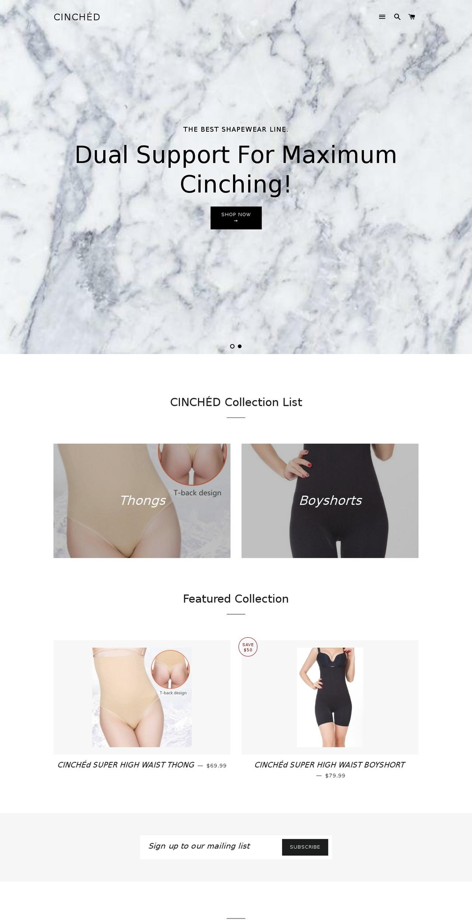 iamcinched.com shopify website screenshot