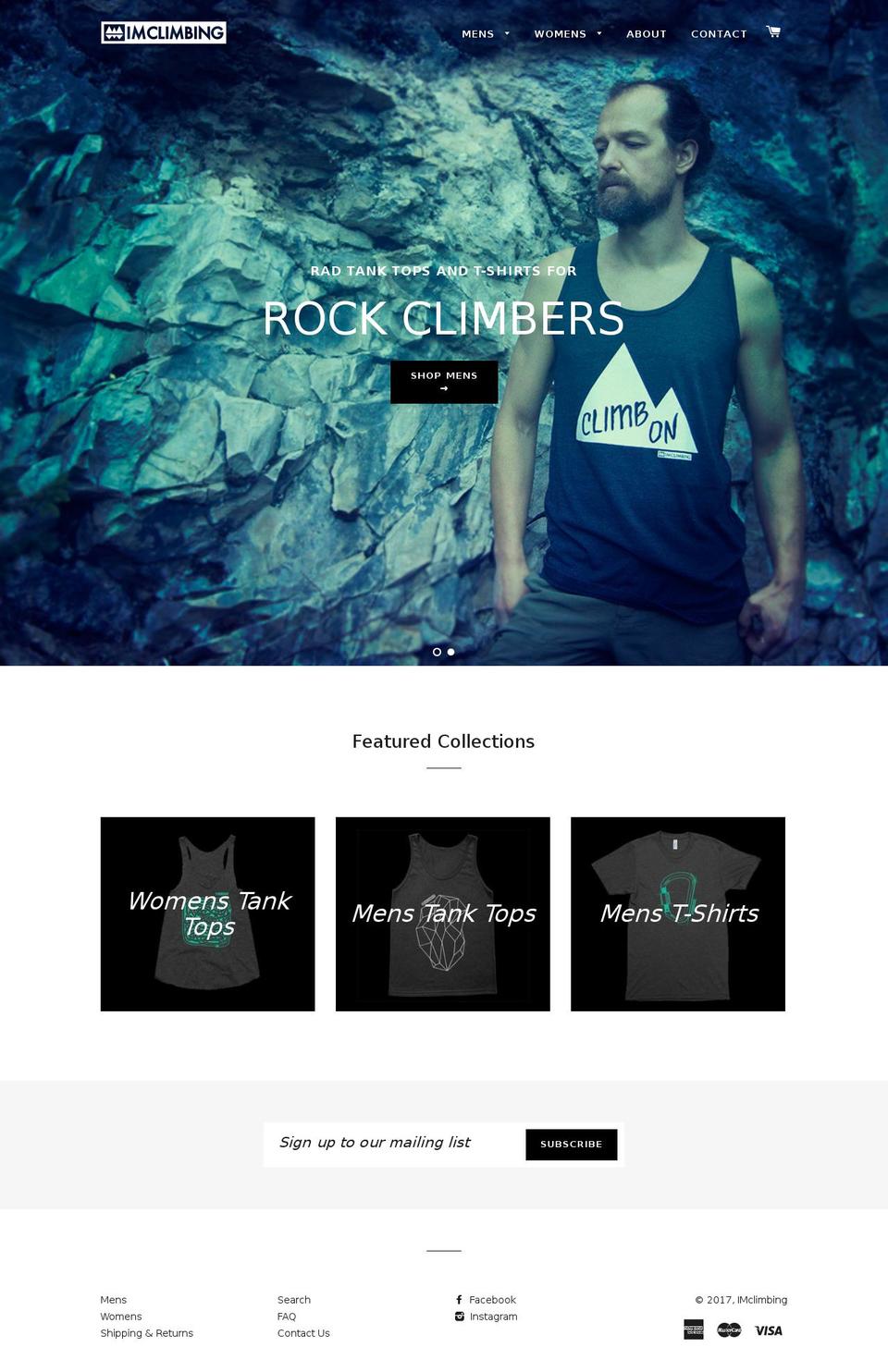 iamclimbing.com shopify website screenshot