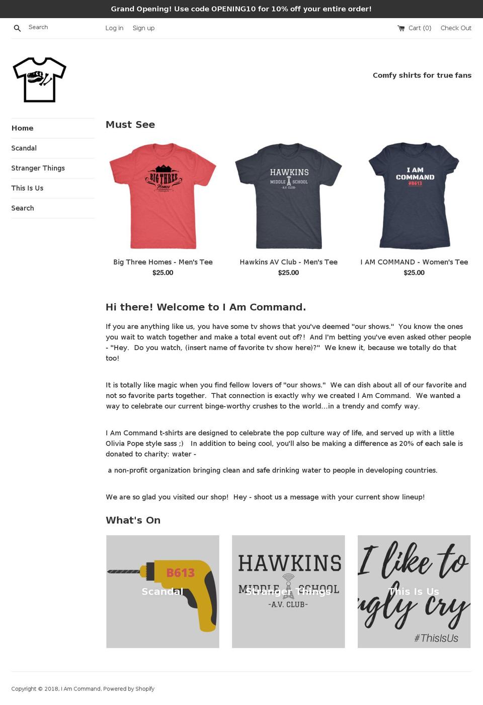 iamcommand.com — Shopify storefront screenshot