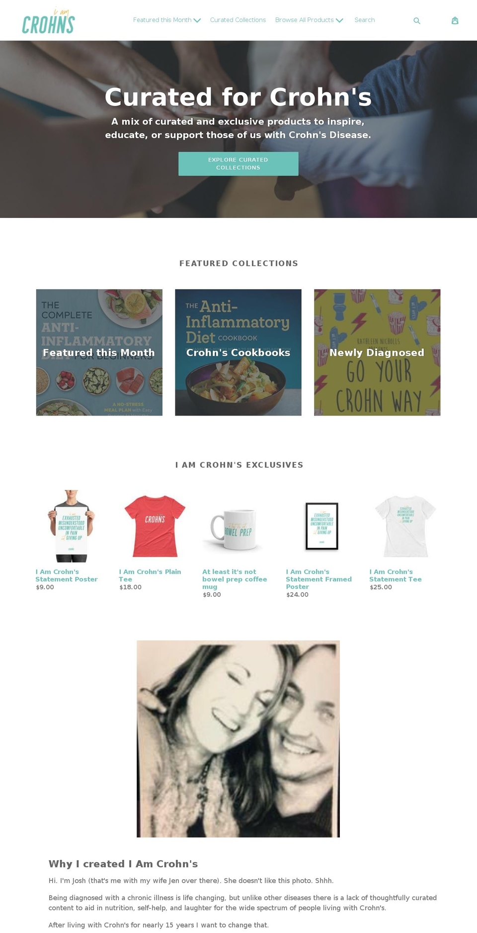 iamcrohns.com — Shopify storefront screenshot