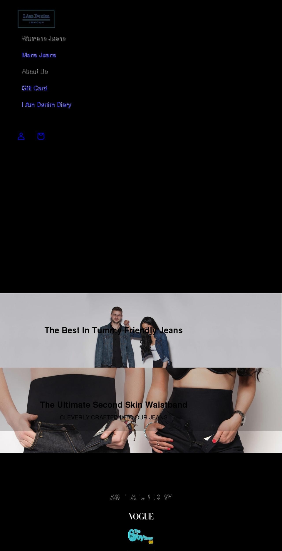 iamdenim.co.uk shopify website screenshot