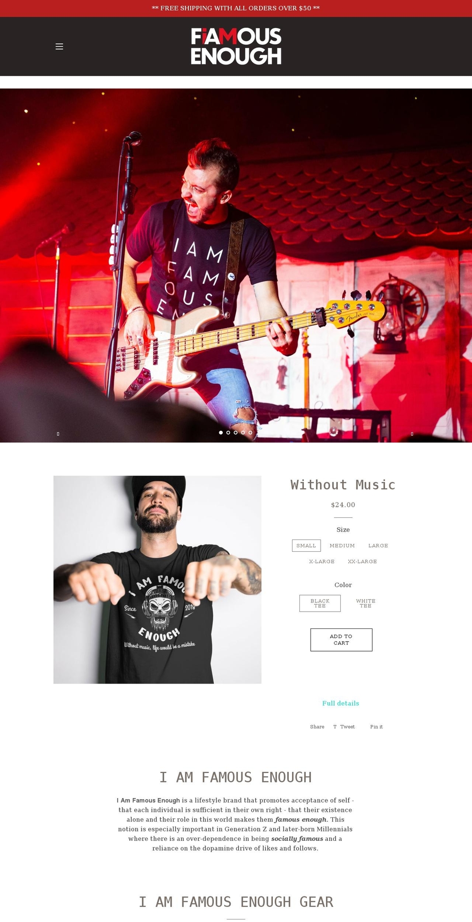 iamfamousenough.com shopify website screenshot