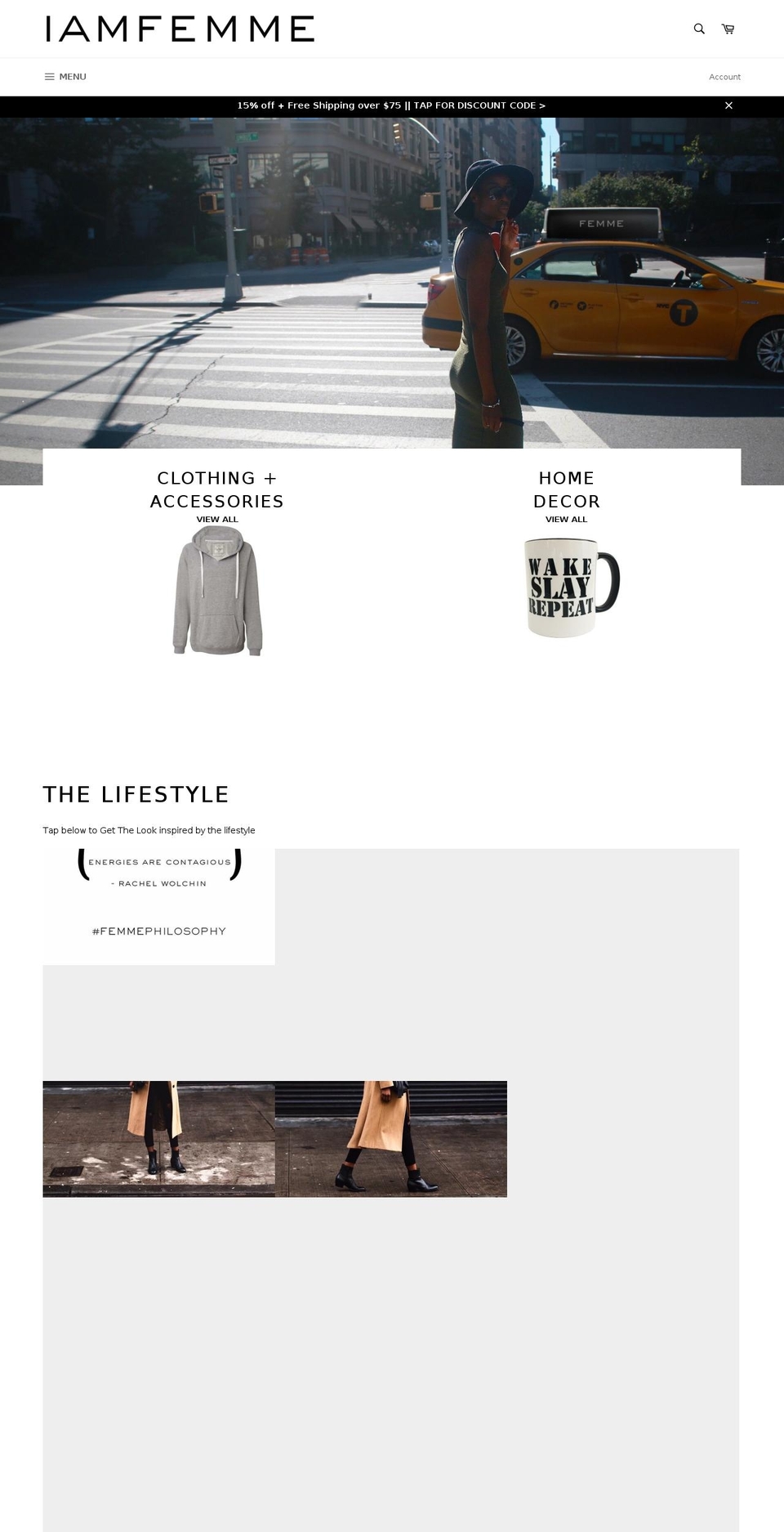 iamfemme.com shopify website screenshot