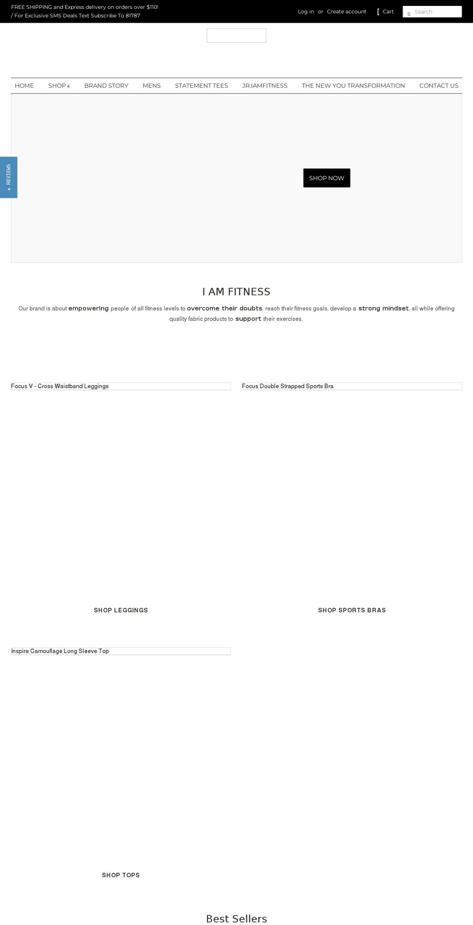 iamfitnessapparel.com shopify website screenshot