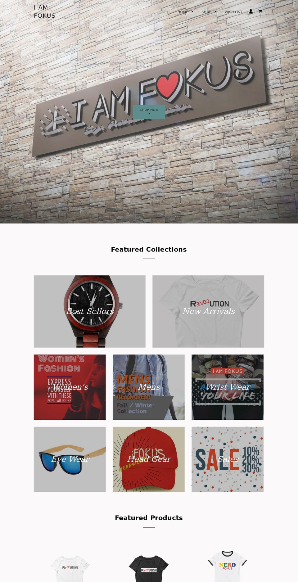 iamfokus.com — Shopify storefront screenshot