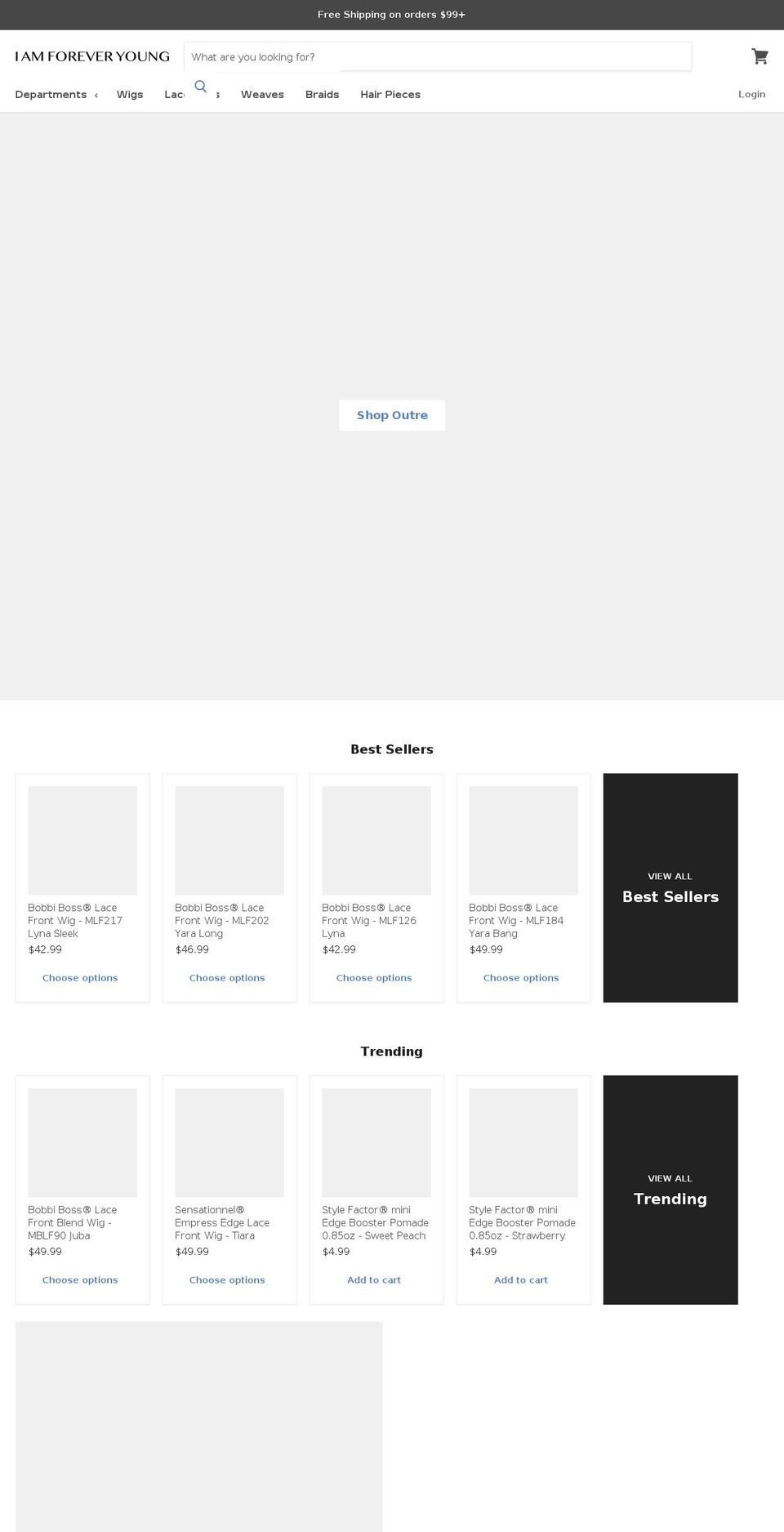 iamforeveryoungbeauty.com — Shopify storefront screenshot