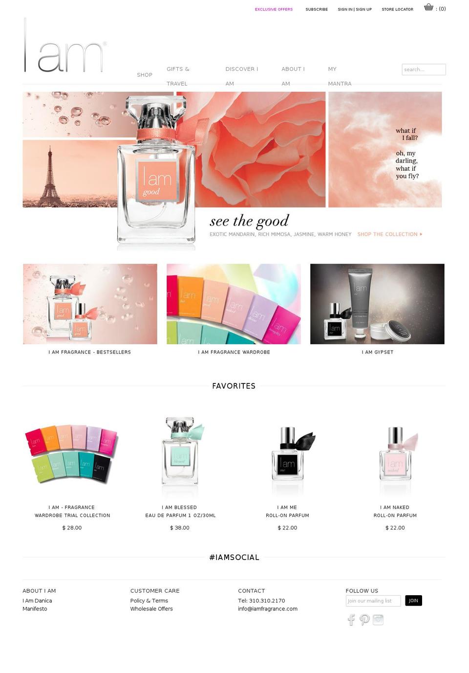 iamfragrance.com shopify website screenshot