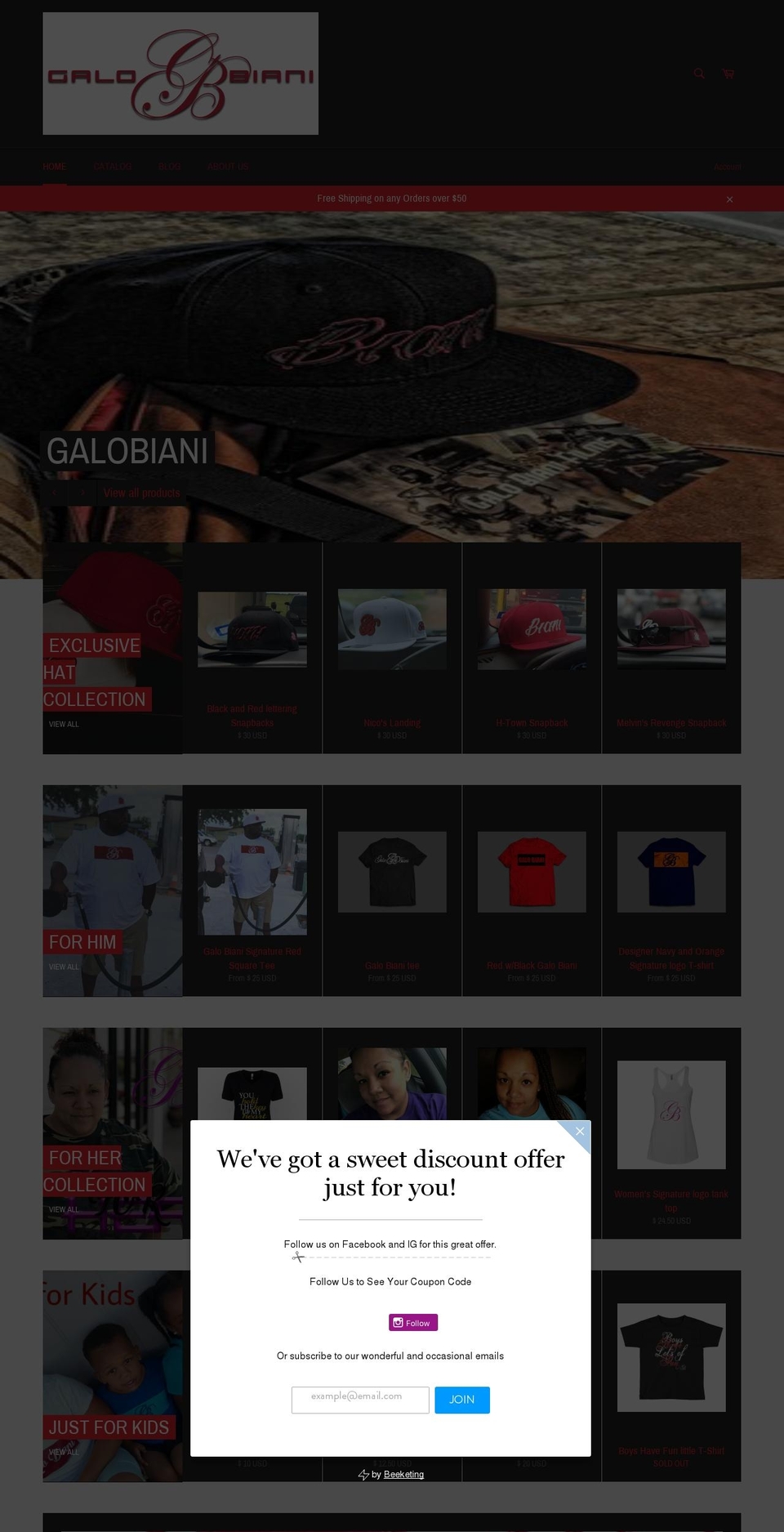 iamgalobiani.com shopify website screenshot