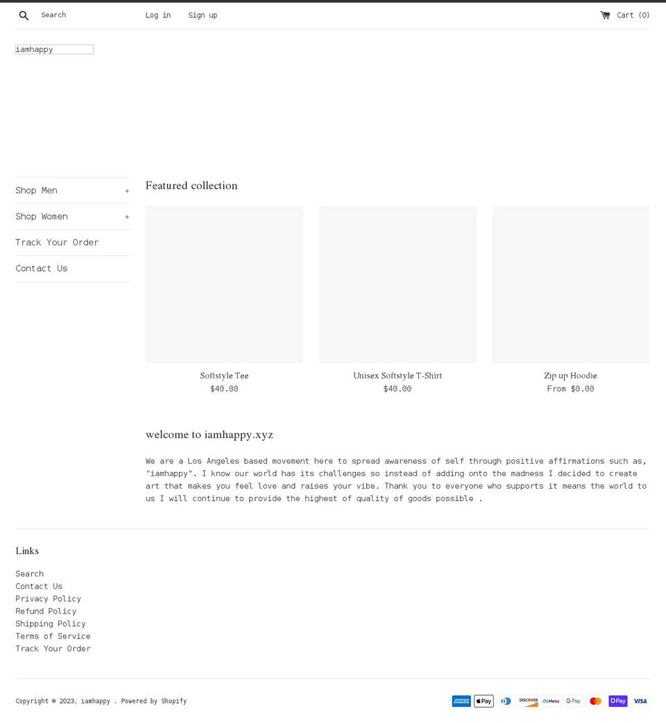 iamhappy.xyz shopify website screenshot