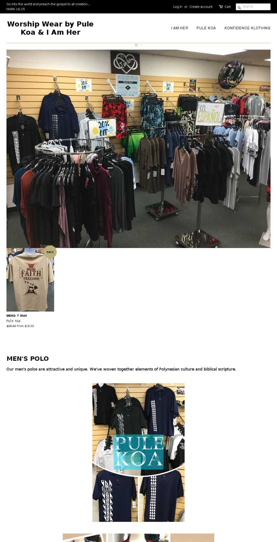 iamherclothing.com — Shopify storefront screenshot