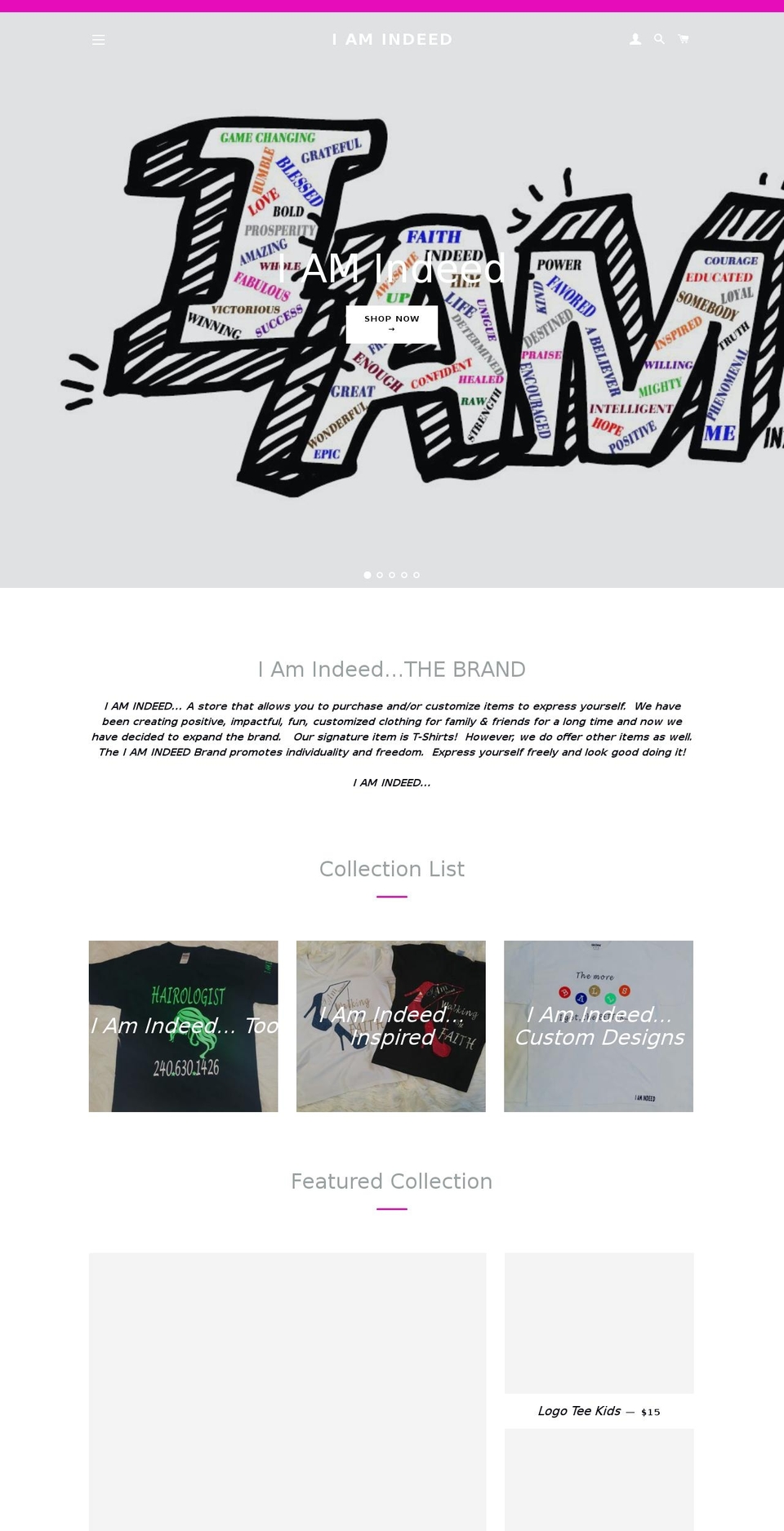 iamindeed.com shopify website screenshot