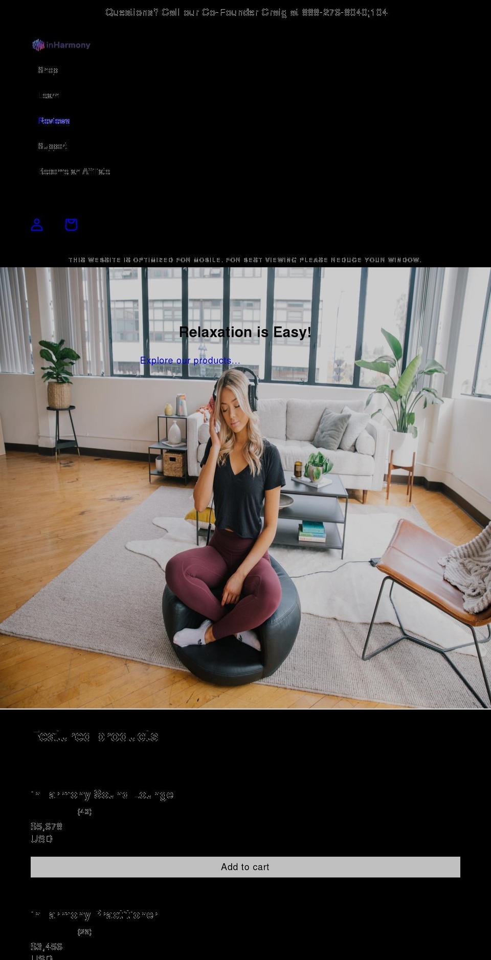 iaminharmony.com shopify website screenshot