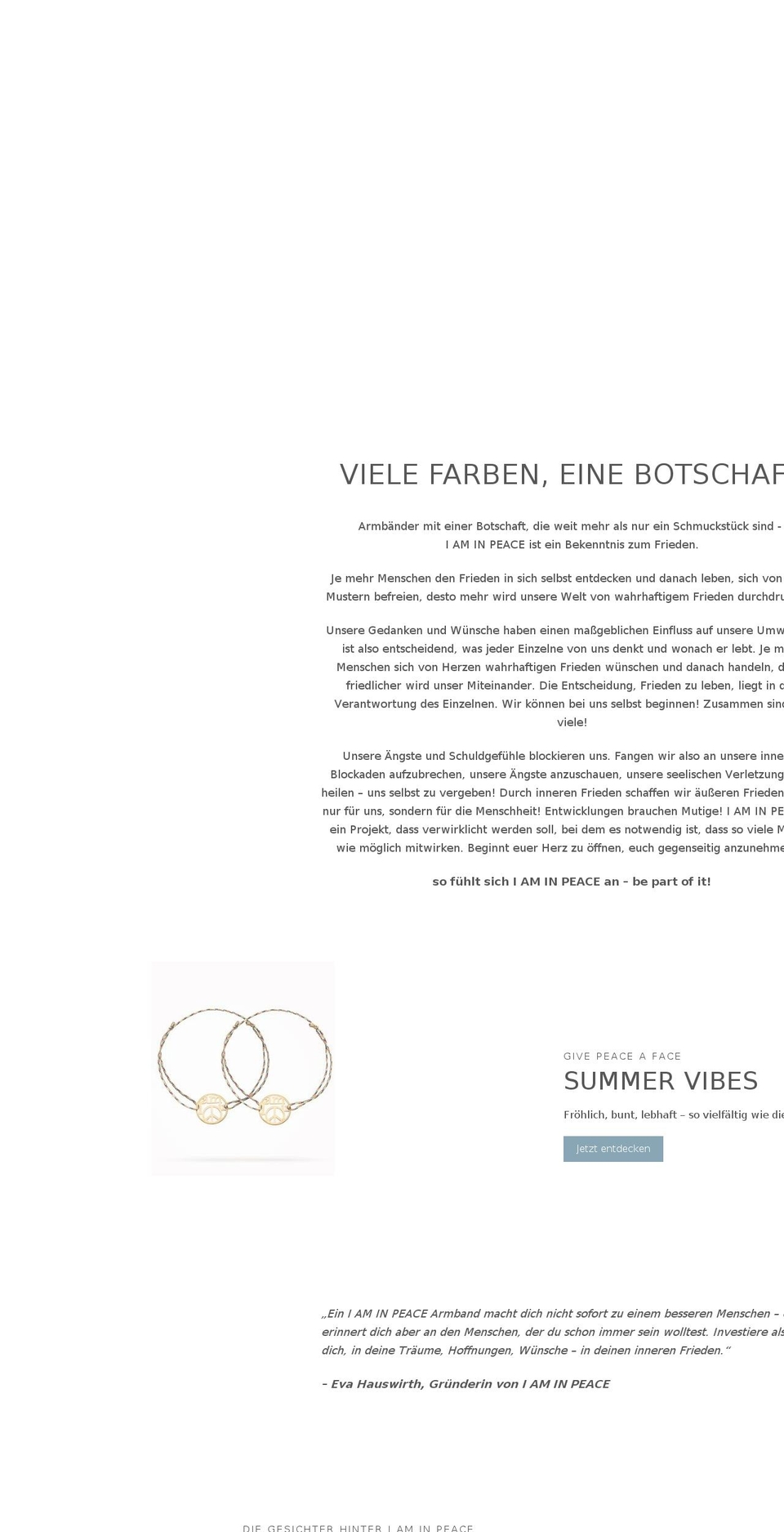 iaminpeace.com shopify website screenshot