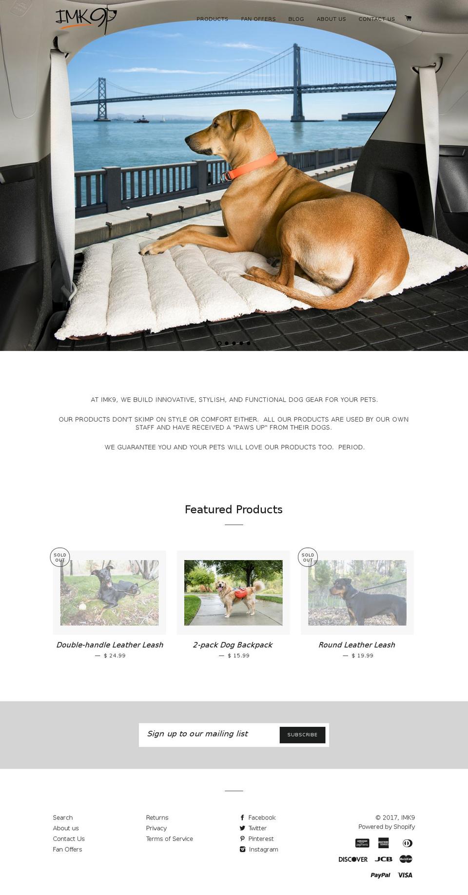 iamk9pets.com shopify website screenshot
