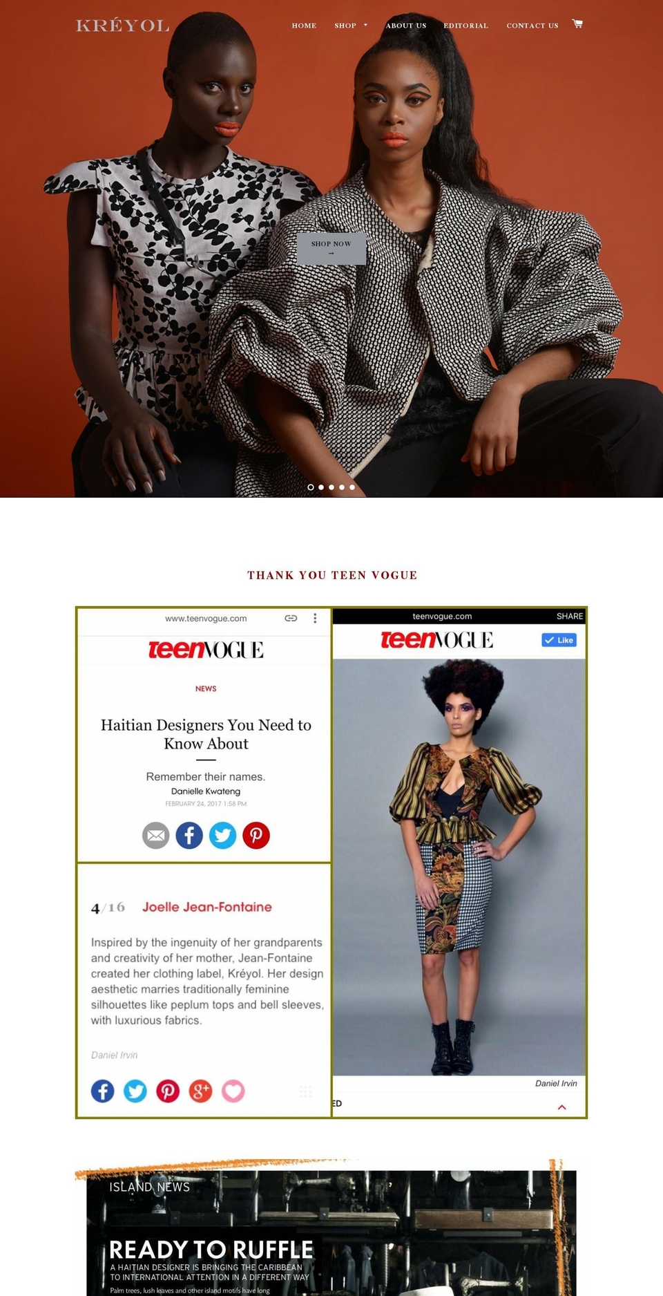 iamkreyol.com shopify website screenshot