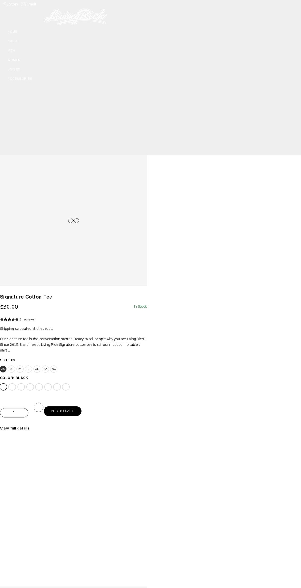 iamlivingrich.com — Shopify storefront screenshot