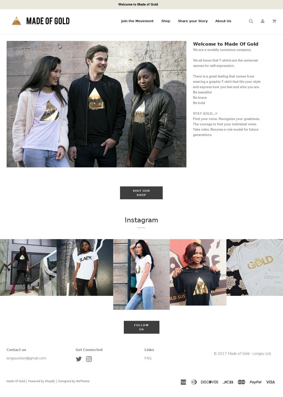 iammadeofgold.com — Shopify storefront screenshot