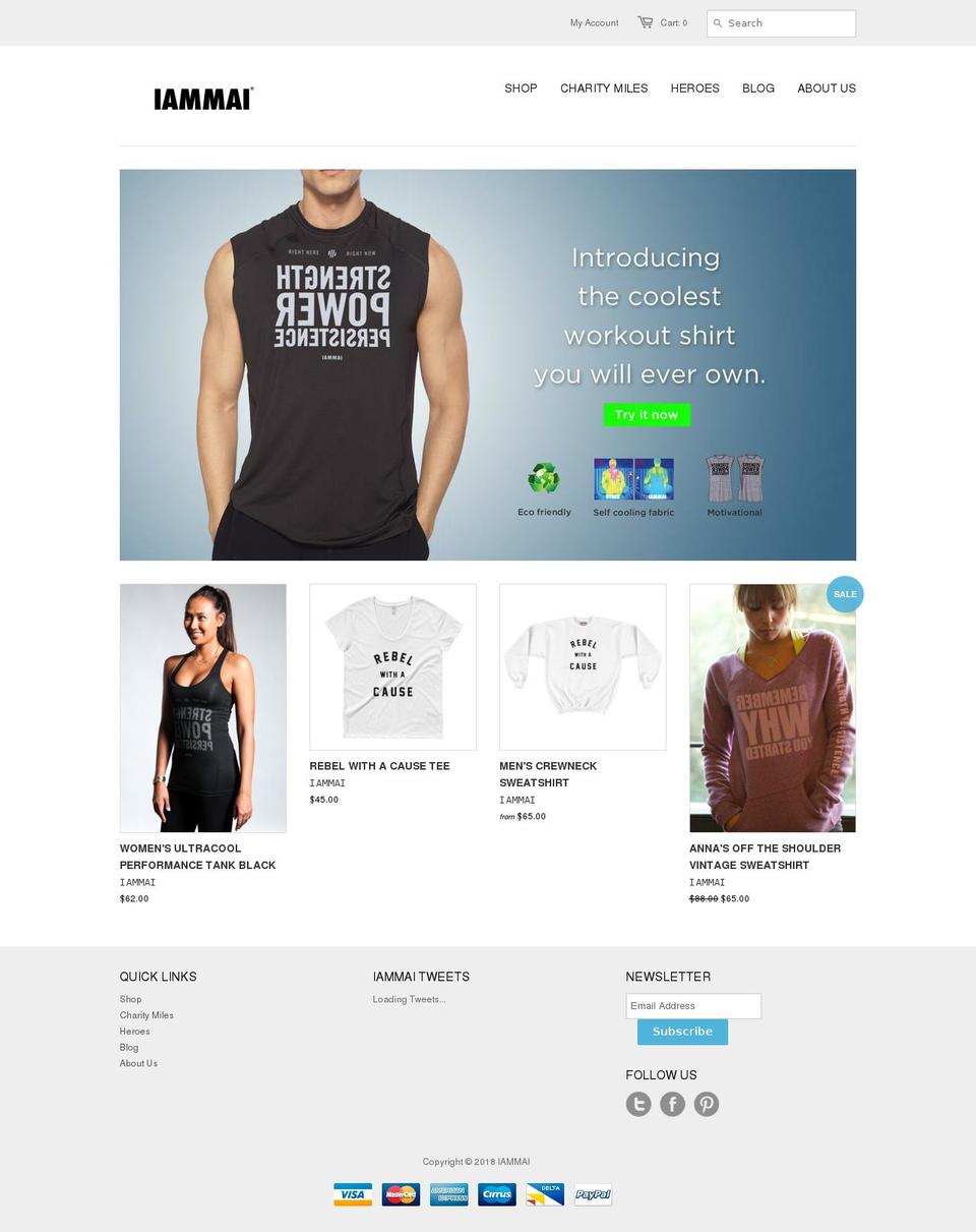 iammaiathletics.com — Shopify storefront screenshot