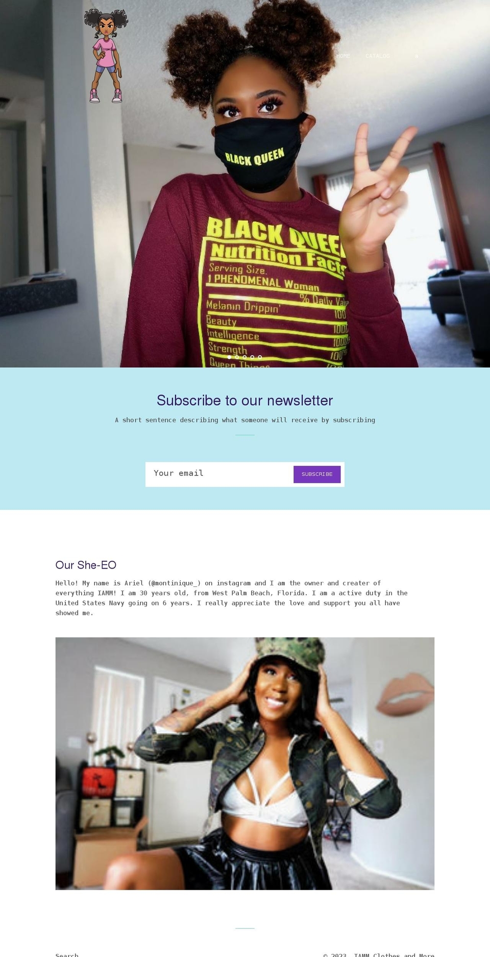 iammclothes.com shopify website screenshot