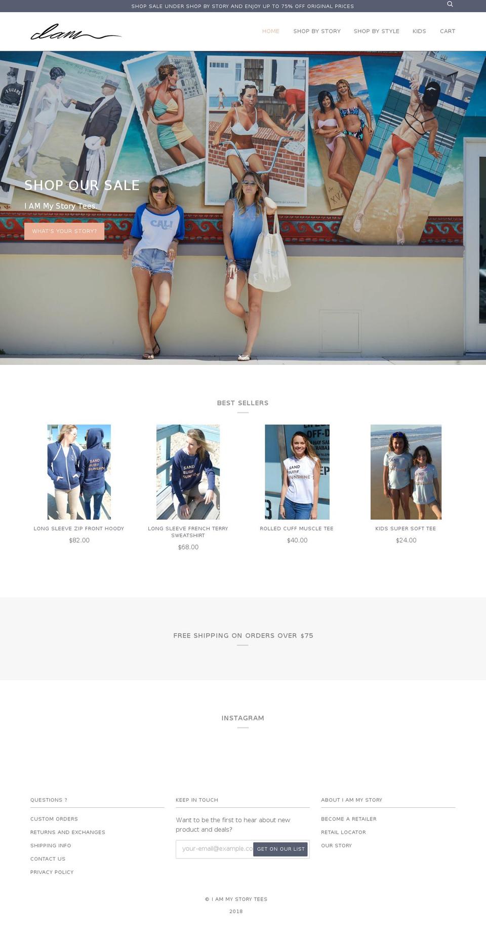 iammystorytees.com shopify website screenshot