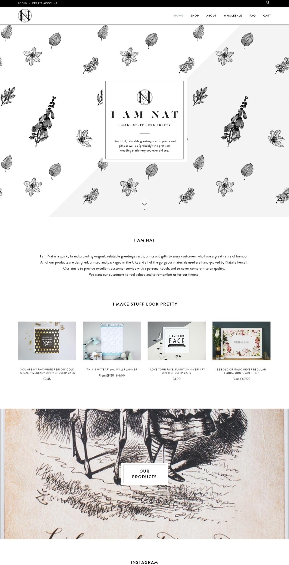 iamnat.co.uk shopify website screenshot