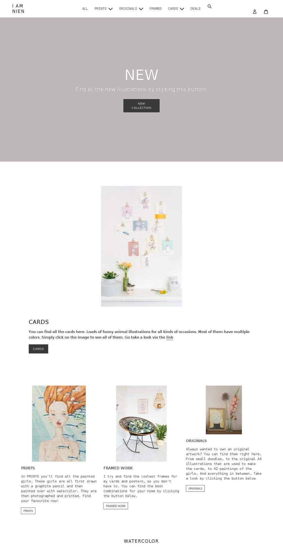 iamnien.com shopify website screenshot